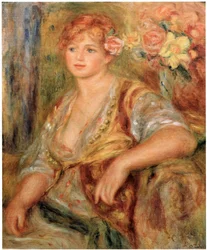 Blondes Mädchen mit einer Rose